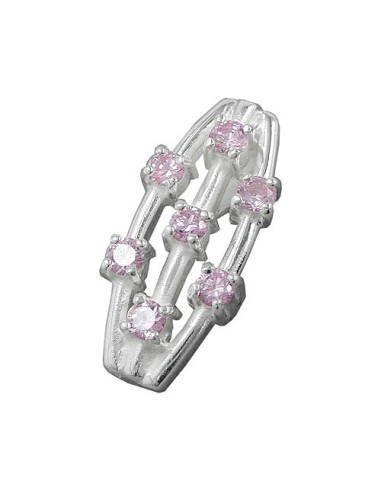 Hängsmycke 7 Zirconia Crystals Pink Silver 925
