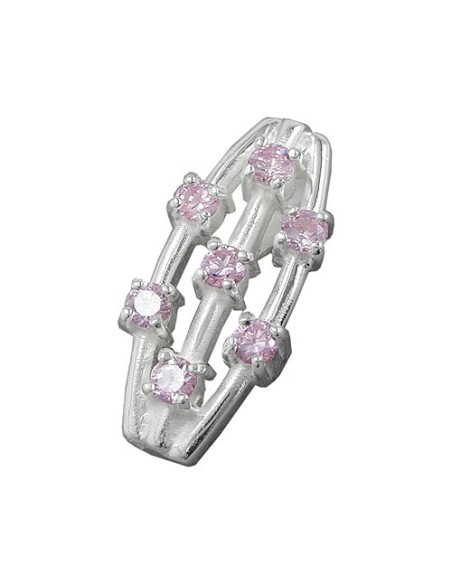 Hängsmycke 7 Zirconia Crystals Pink Silver 925
