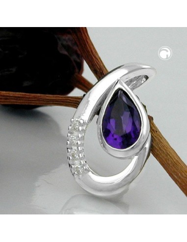 Hängsmycke Amethyst/ Zirconia Silver 925