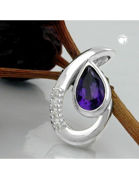 Hängsmycke Amethyst/ Zirconia Silver 925