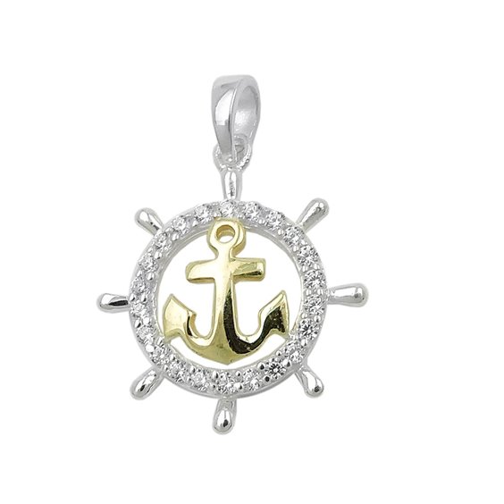 Hängsmycke Anchor With Zirconia Silver 925