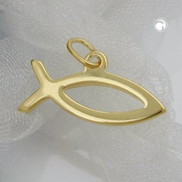 pendant jesus fish christian symbol 8k gold