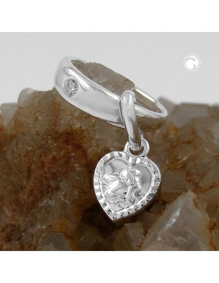 Hängsmycke Baptismal Ring Cz Silver 925