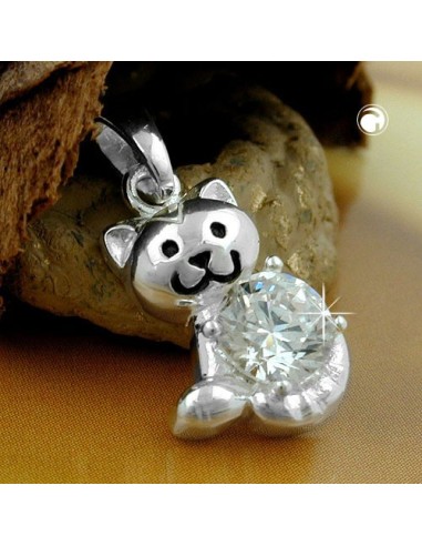 Hängsmycke Cat With Zirconia Silver 925
