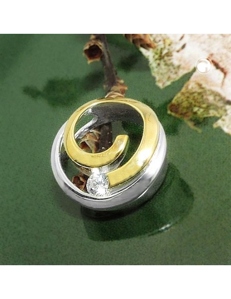 Hängsmycke Circle 2-Ton Zirconia Silver 925