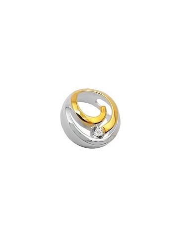 Hängsmycke Circle 2-Ton Zirconia Silver 925