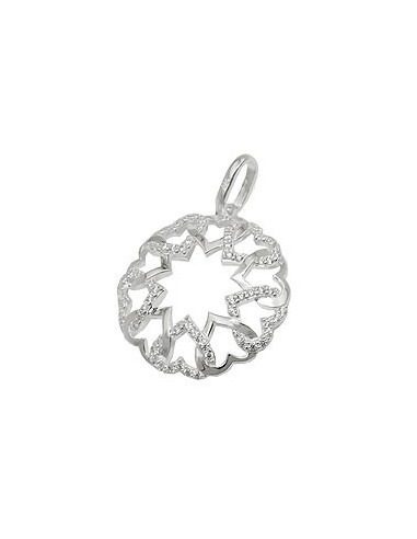 Hängsmycke Circle Heart Zirconia Silver 925