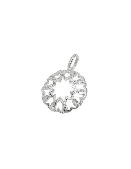 Hängsmycke Circle Heart Zirconia Silver 925
