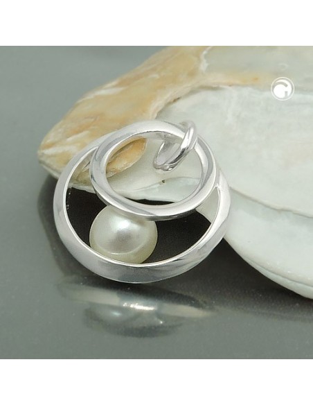 Hängsmycke Circle With Pearl Silver 925