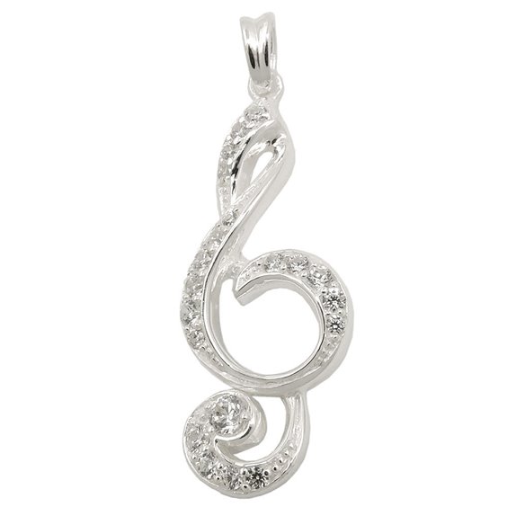Hängsmycke Clef Many Zirconias Silver 925
