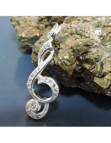 Hängsmycke Clef Many Zirconias Silver 925