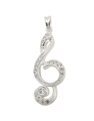 Hängsmycke Clef Many Zirconias Silver 925