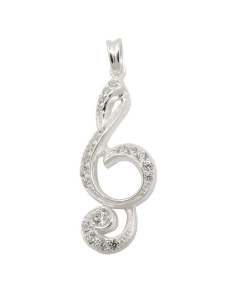 Hängsmycke Clef Many Zirconias Silver 925