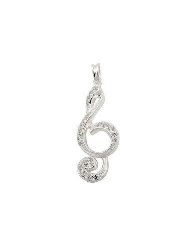Hängsmycke Clef Many Zirconias Silver 925
