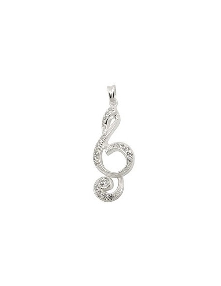 Hängsmycke Clef Many Zirconias Silver 925