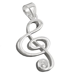 Hängsmycke Clef With Zirconia Silver 925