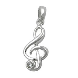 Hängsmycke Clef Zirconia Silver 925