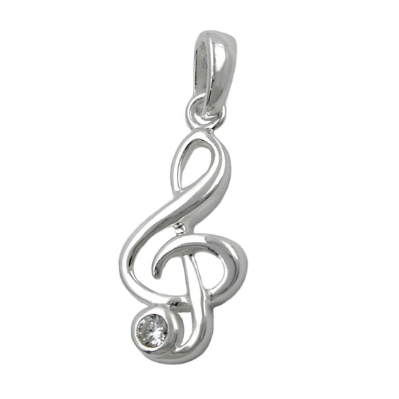 Hängsmycke Clef Zirconia Silver 925