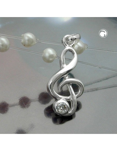 Hängsmycke Clef Zirconia Silver 925