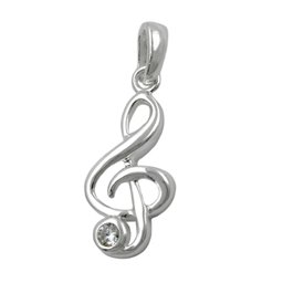 Hängsmycke Clef Zirconia Silver 925