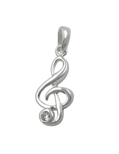 Hängsmycke Clef Zirconia Silver 925