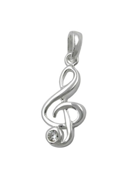 Hängsmycke Clef Zirconia Silver 925