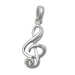 Hängsmycke Clef Zirconia Silver 925