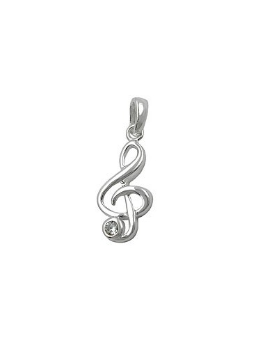 Hängsmycke Clef Zirconia Silver 925