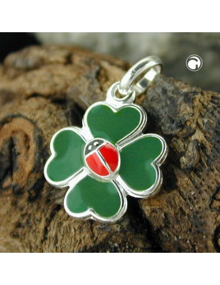 Hängsmycke Clover Leaf Beetle Silver 925