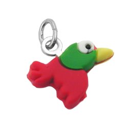 Hängsmycke Colourful Rubber Bird Silver 925