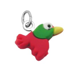 Hängsmycke Colourful Rubber Bird Silver 925