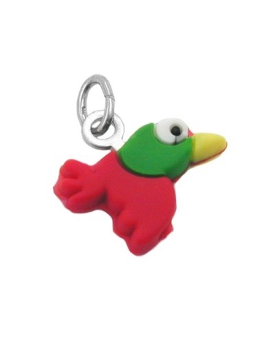 Hängsmycke Colourful Rubber Bird Silver 925