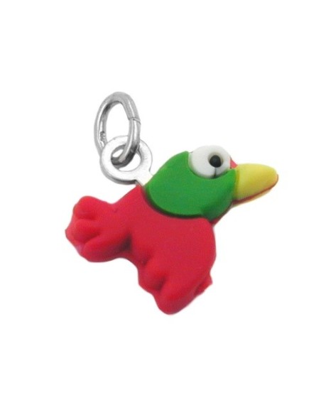 Hängsmycke Colourful Rubber Bird Silver 925