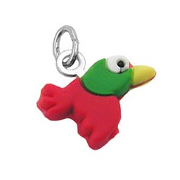 Hängsmycke Colourful Rubber Bird Silver 925