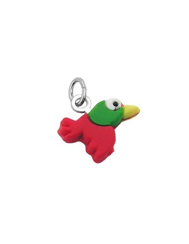 Hängsmycke Colourful Rubber Bird Silver 925