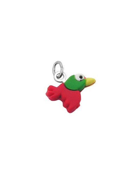 Hängsmycke Colourful Rubber Bird Silver 925