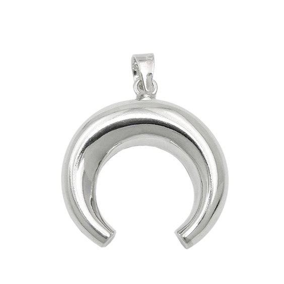 Hängsmycke Convex Moon Polished Silver 925