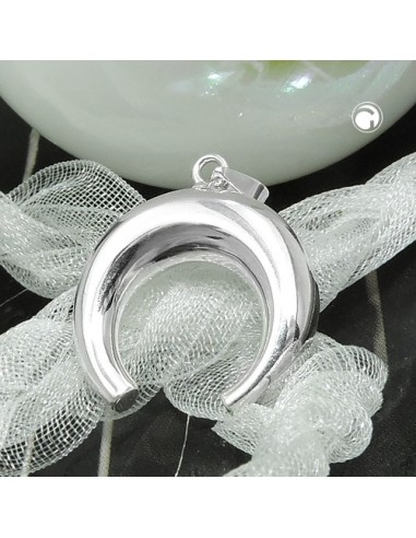 Hängsmycke Convex Moon Polished Silver 925