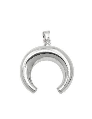 Hängsmycke Convex Moon Polished Silver 925
