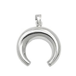 Hängsmycke Convex Moon Polished Silver 925