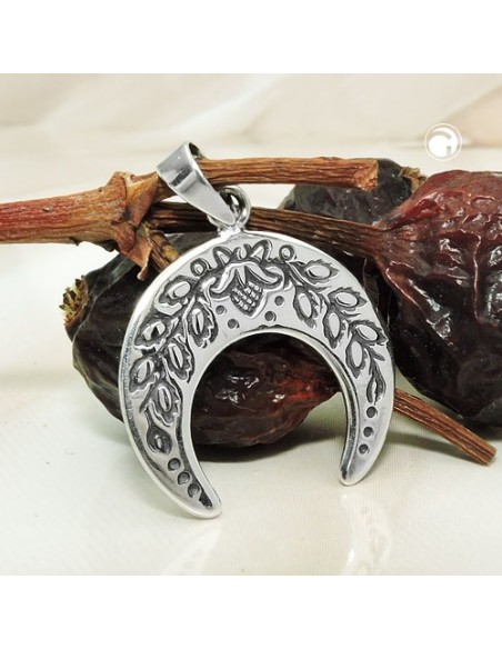 Hängsmycke Crescent Moon Oxid. Silver 925