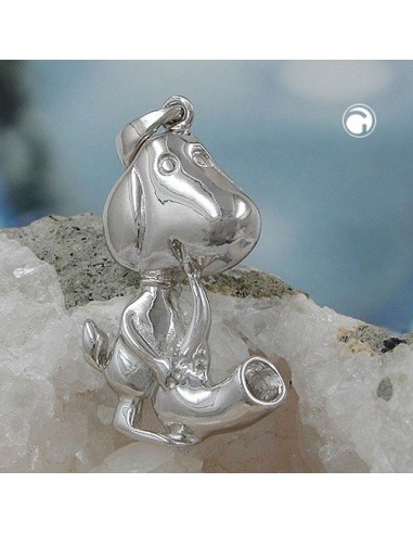 Hängsmycke Dog With Saxophone Silver 925