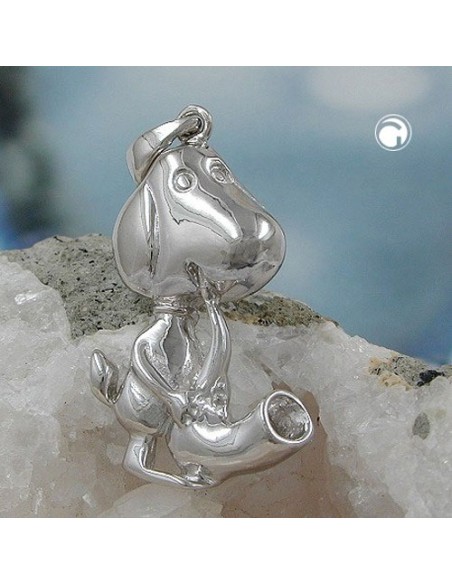 Hängsmycke Dog With Saxophone Silver 925