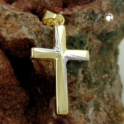 pendant cross diamond cut 9k gold