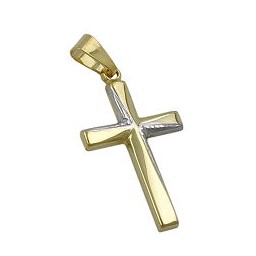 pendant cross diamond cut 9k gold