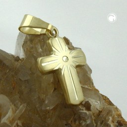 pendant cross diamond cut 9k gold