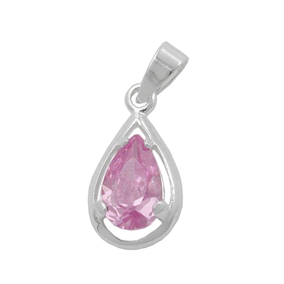 Hängsmycke Drop Zirconia Pink Silver 925