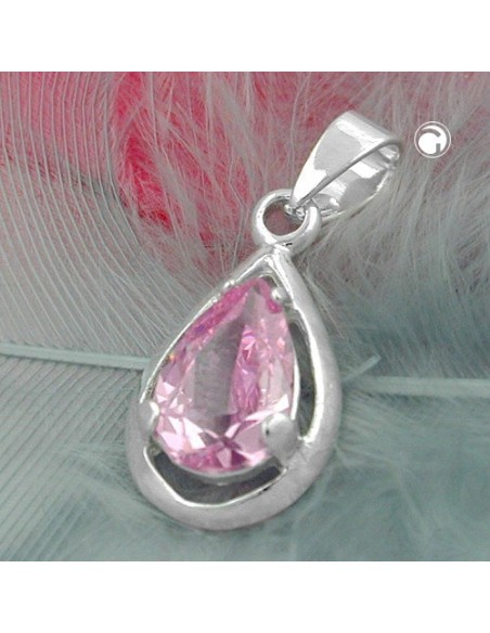 Hängsmycke Drop Zirconia Pink Silver 925