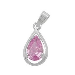 Hängsmycke Drop Zirconia Pink Silver 925