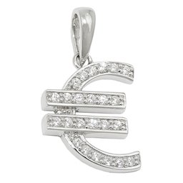 Hängsmycke Euro Symbol Zirconia Silver 925